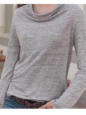 Sundance purist linen Cowl Neck long sleeve M PINK